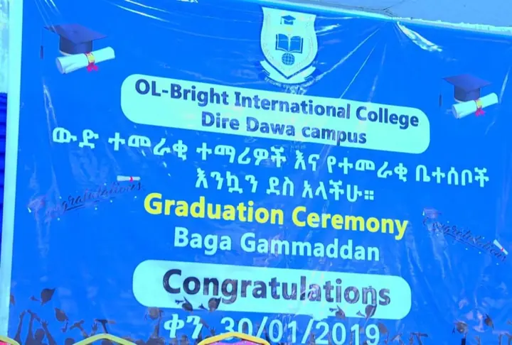 Ol-Bright International College Dire Dawa graduation banner