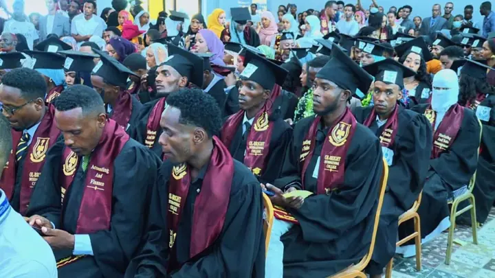 Graduates seated at the ceremony