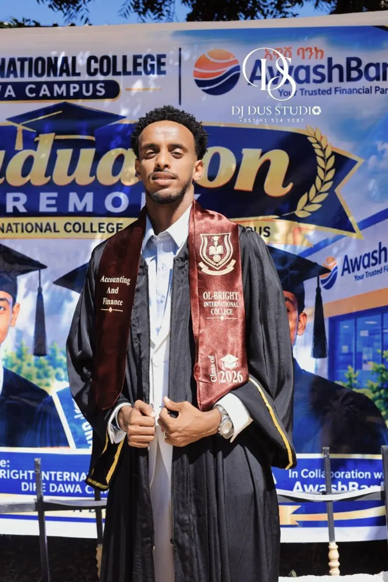 A Dire Dawa graduate poses at the graduation ceremony